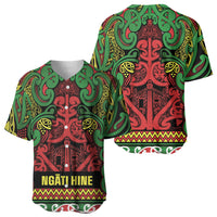 Aotearoa Iwi Ngati Hine Baseball Jersey Maori Wharenui House Tribal Pattern