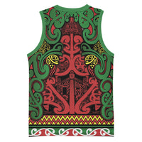 Aotearoa Iwi Ngati Hine Basketball Jersey Maori Wharenui House Tribal Pattern