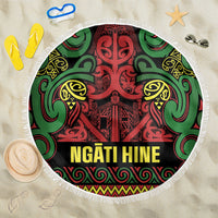 Aotearoa Iwi Ngati Hine Beach Blanket Maori Wharenui House Tribal Pattern