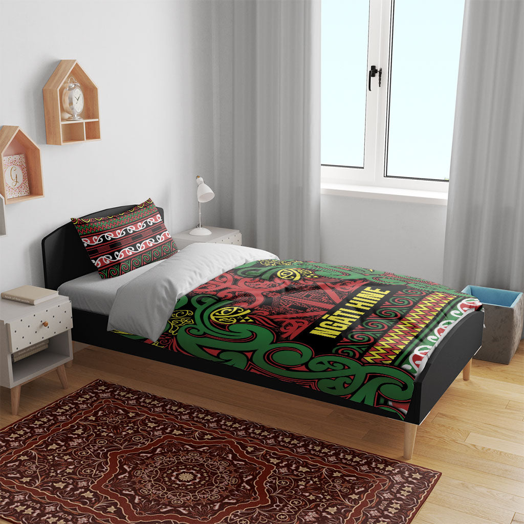 Aotearoa Iwi Ngati Hine Bedding Set Maori Wharenui House Tribal Pattern