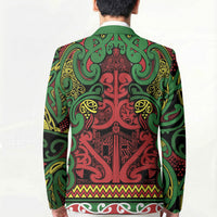 Aotearoa Iwi Ngati Hine Blazer Maori Wharenui House Tribal Pattern