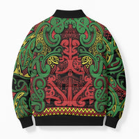 Aotearoa Iwi Ngati Hine Bomber Puffer Jacket Maori Wharenui House Tribal Pattern