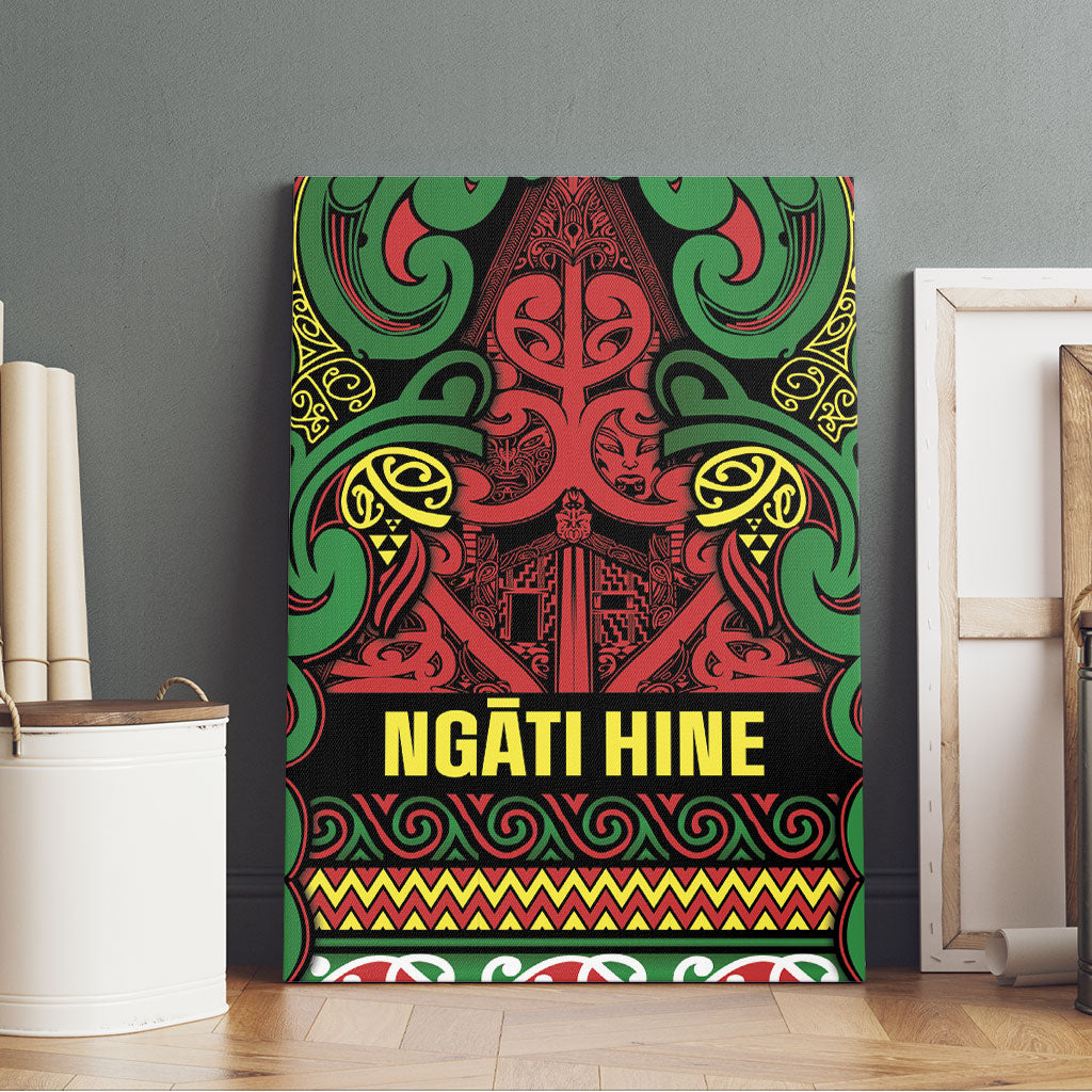 Aotearoa Iwi Ngati Hine Canvas Wall Art Maori Wharenui House Tribal Pattern