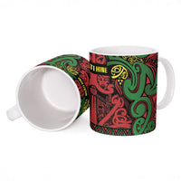 Aotearoa Iwi Ngati Hine Ceramic Mug Maori Wharenui House Tribal Pattern