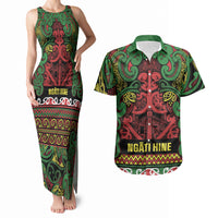 Aotearoa Iwi Ngati Hine Couples Matching Tank Maxi Dress and Hawaiian Shirt Maori Wharenui House Tribal Pattern