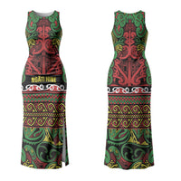 Aotearoa Iwi Ngati Hine Couples Matching Tank Maxi Dress and Hawaiian Shirt Maori Wharenui House Tribal Pattern