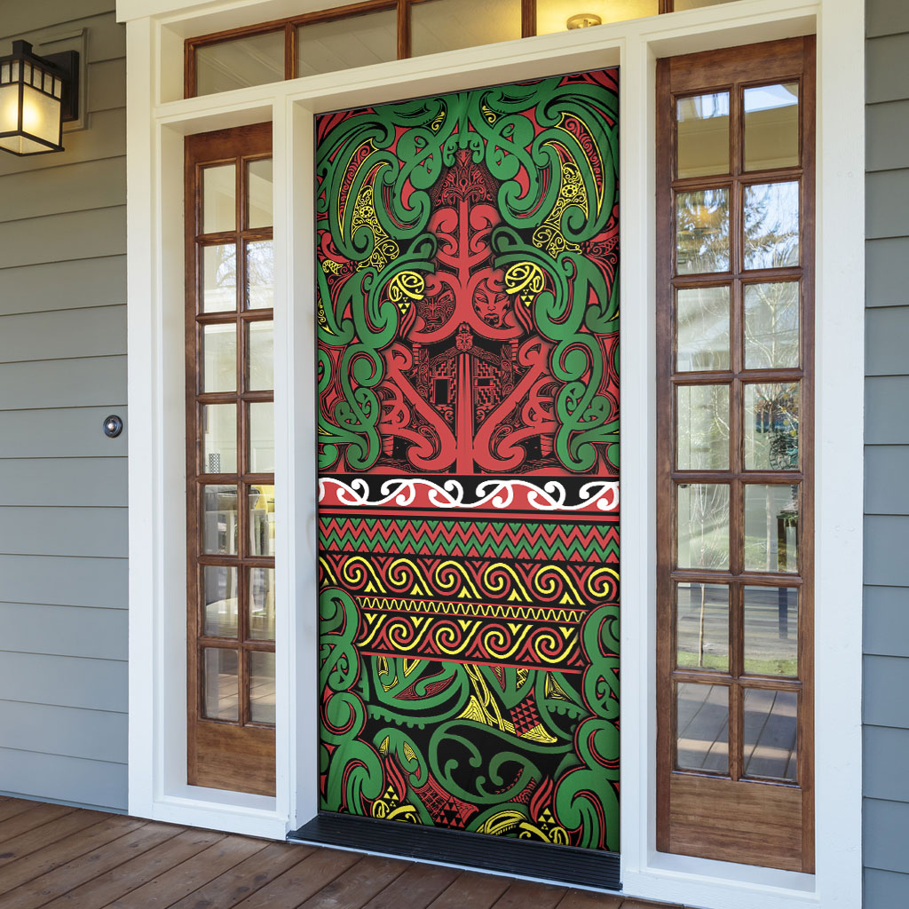 Aotearoa Iwi Ngati Hine Door Cover Maori Wharenui House Tribal Pattern