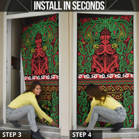 Aotearoa Iwi Ngati Hine Door Cover Maori Wharenui House Tribal Pattern