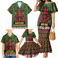 Aotearoa Iwi Ngati Hine Family Matching Mermaid Dress and Hawaiian Shirt Maori Wharenui House Tribal Pattern
