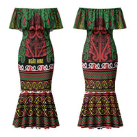 Aotearoa Iwi Ngati Hine Family Matching Mermaid Dress and Hawaiian Shirt Maori Wharenui House Tribal Pattern