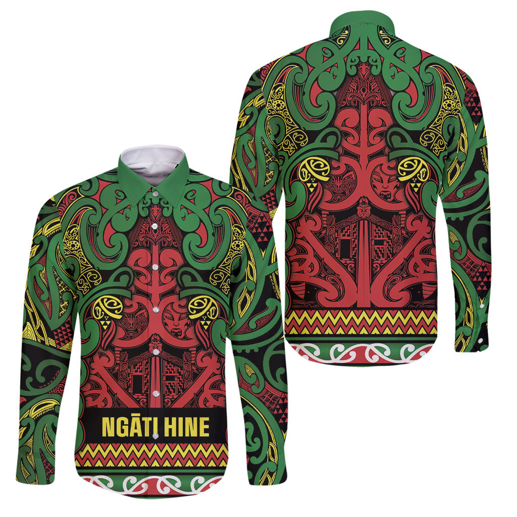 Aotearoa Iwi Ngati Hine Family Matching Puletasi and Hawaiian Shirt Maori Wharenui House Tribal Pattern