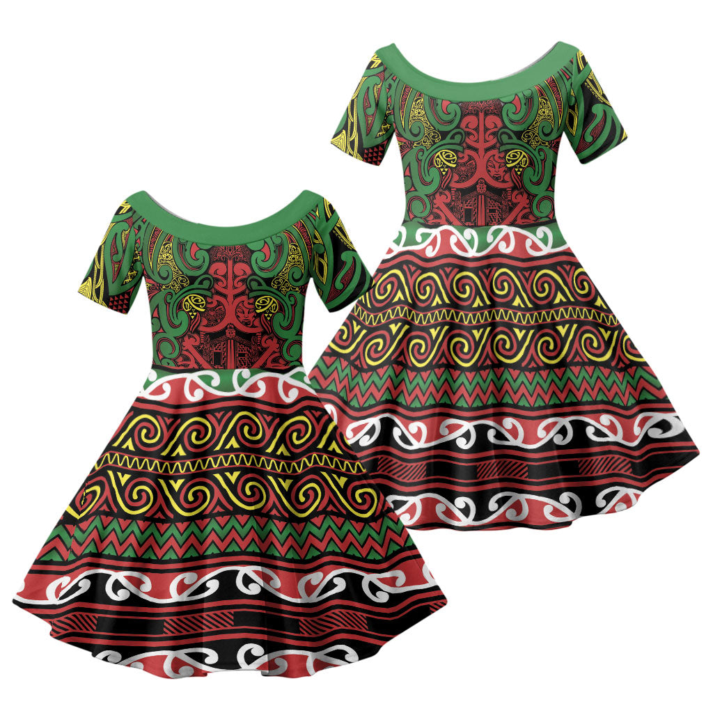 Aotearoa Iwi Ngati Hine Family Matching Puletasi and Hawaiian Shirt Maori Wharenui House Tribal Pattern