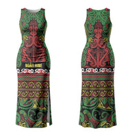 Aotearoa Iwi Ngati Hine Family Matching Tank Maxi Dress and Hawaiian Shirt Maori Wharenui House Tribal Pattern