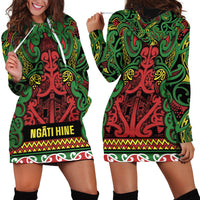 Aotearoa Iwi Ngati Hine Hoodie Dress Maori Wharenui House Tribal Pattern