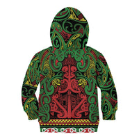 Aotearoa Iwi Ngati Hine Kid Hoodie Maori Wharenui House Tribal Pattern