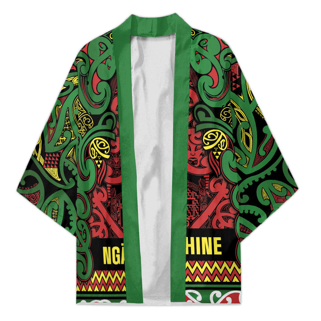 Aotearoa Iwi Ngati Hine Kimono Maori Wharenui House Tribal Pattern LT9 Unisex Deep Green - Polynesian Pride