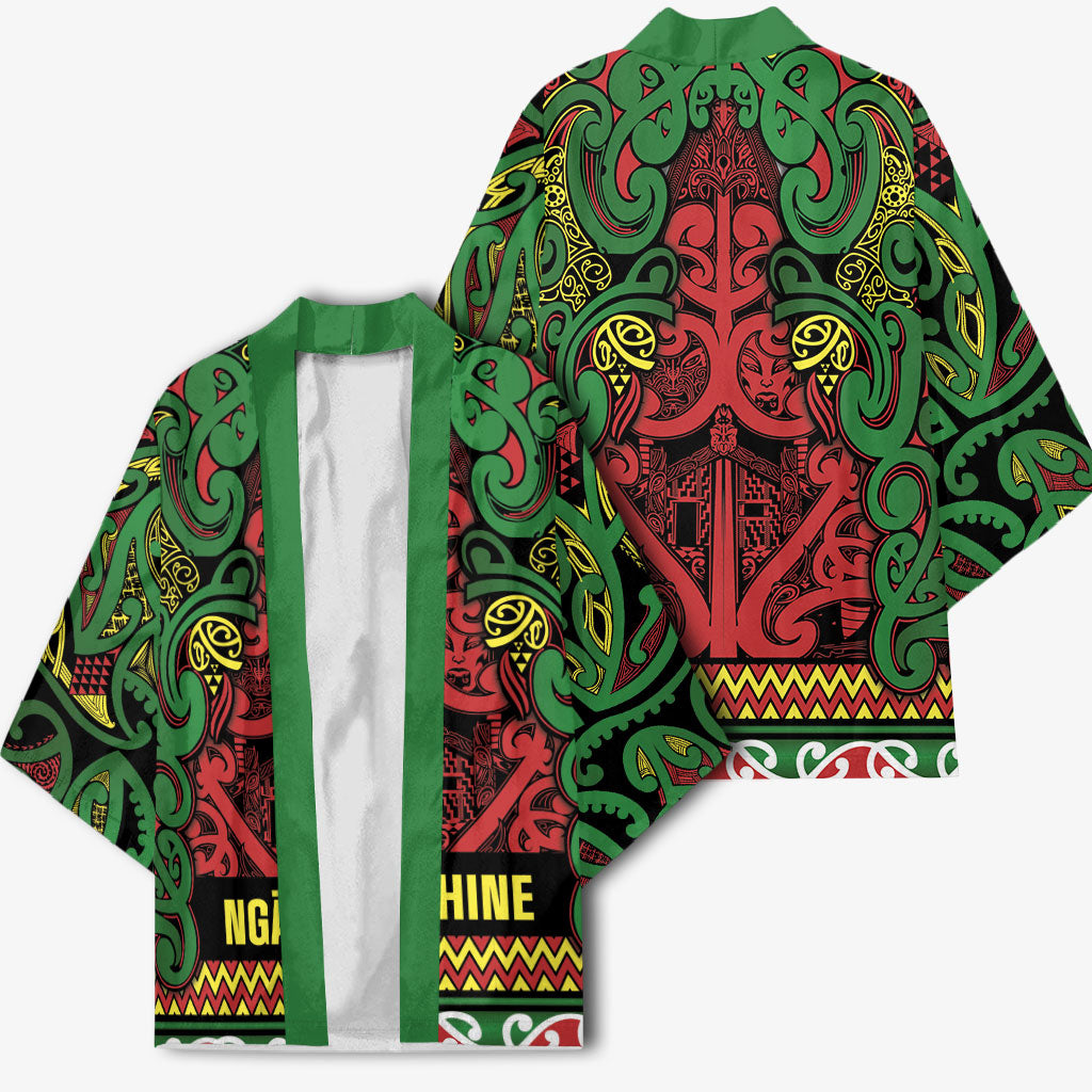 Aotearoa Iwi Ngati Hine Kimono Maori Wharenui House Tribal Pattern
