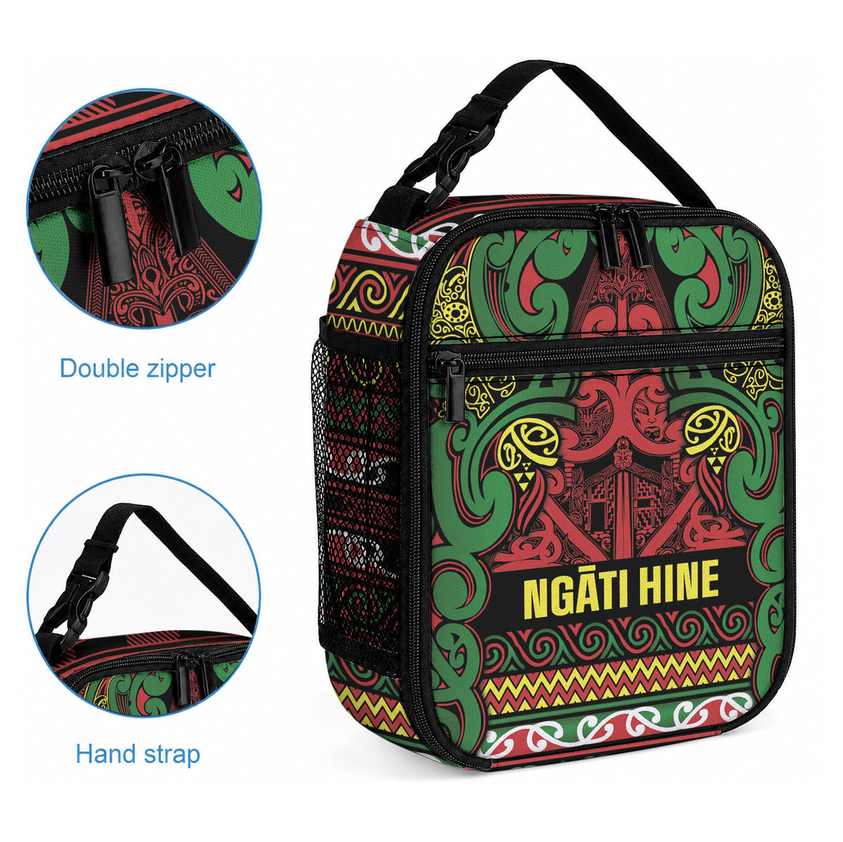 Aotearoa Iwi Ngati Hine Lunch Bag Maori Wharenui House Tribal Pattern