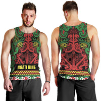 Aotearoa Iwi Ngati Hine Men Tank Top Maori Wharenui House Tribal Pattern