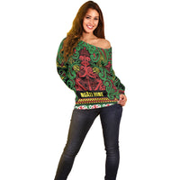 Aotearoa Iwi Ngati Hine Off Shoulder Sweater Maori Wharenui House Tribal Pattern