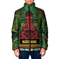 Aotearoa Iwi Ngati Hine Padded Jacket Maori Wharenui House Tribal Pattern