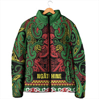 Aotearoa Iwi Ngati Hine Padded Jacket Maori Wharenui House Tribal Pattern