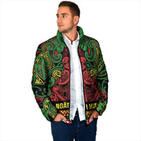 Aotearoa Iwi Ngati Hine Padded Jacket Maori Wharenui House Tribal Pattern