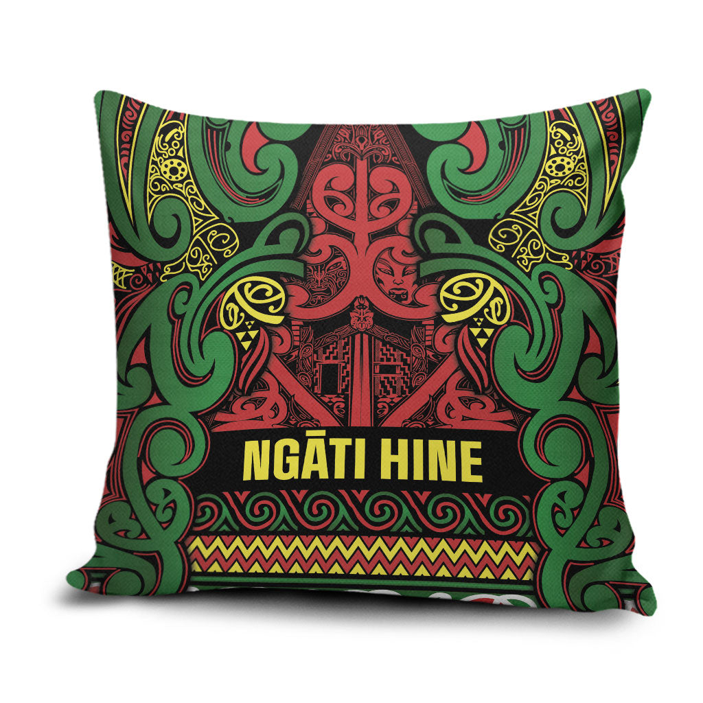 Aotearoa Iwi Ngati Hine Pillow Cover Maori Wharenui House Tribal Pattern