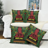 Aotearoa Iwi Ngati Hine Pillow Cover Maori Wharenui House Tribal Pattern