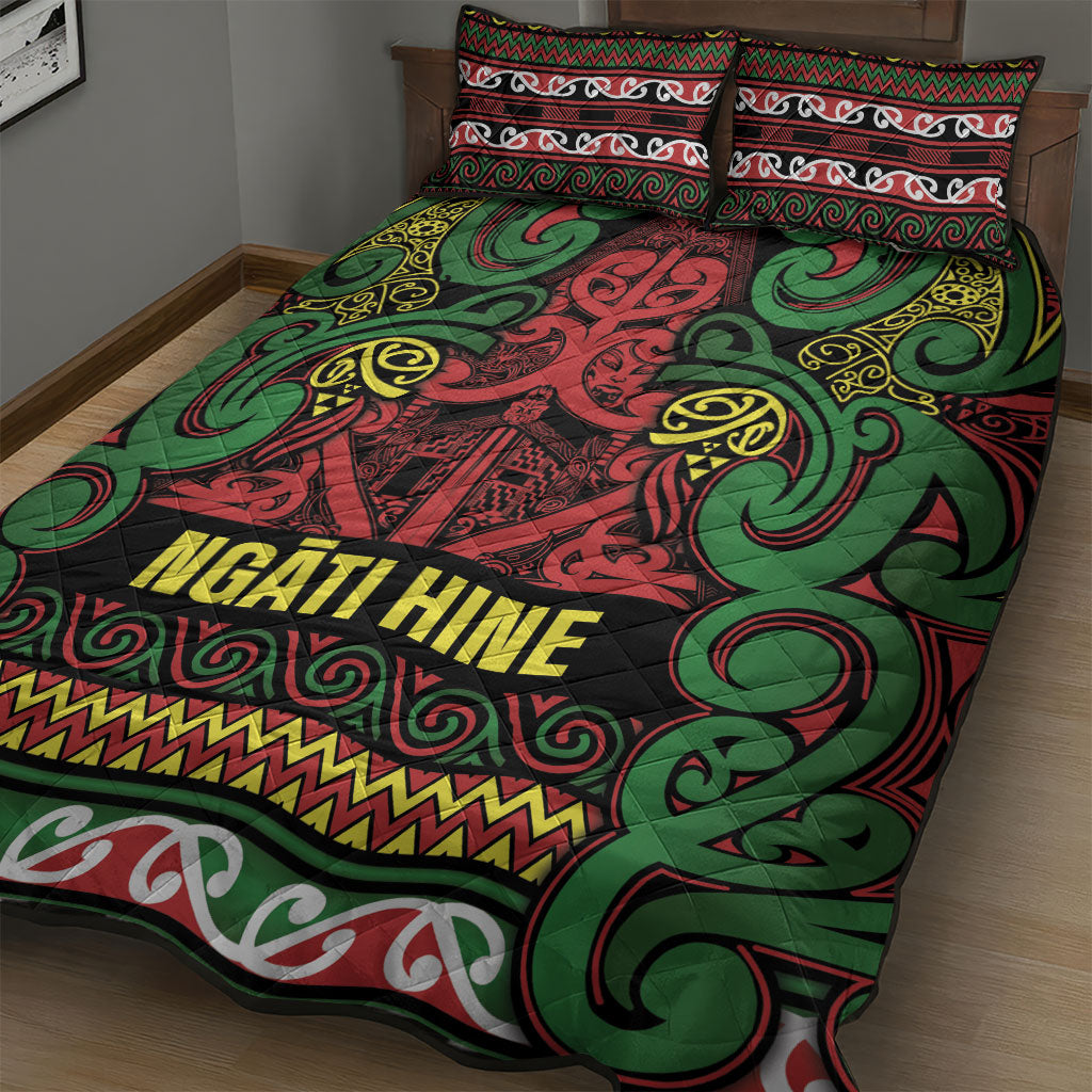 Aotearoa Iwi Ngati Hine Quilt Bed Set Maori Wharenui House Tribal Pattern