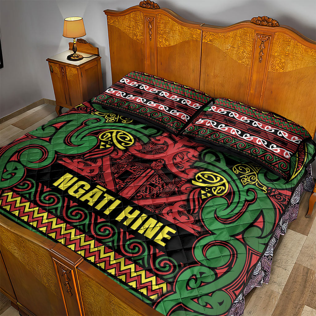 Aotearoa Iwi Ngati Hine Quilt Bed Set Maori Wharenui House Tribal Pattern