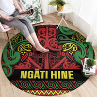 Aotearoa Iwi Ngati Hine Round Carpet Maori Wharenui House Tribal Pattern