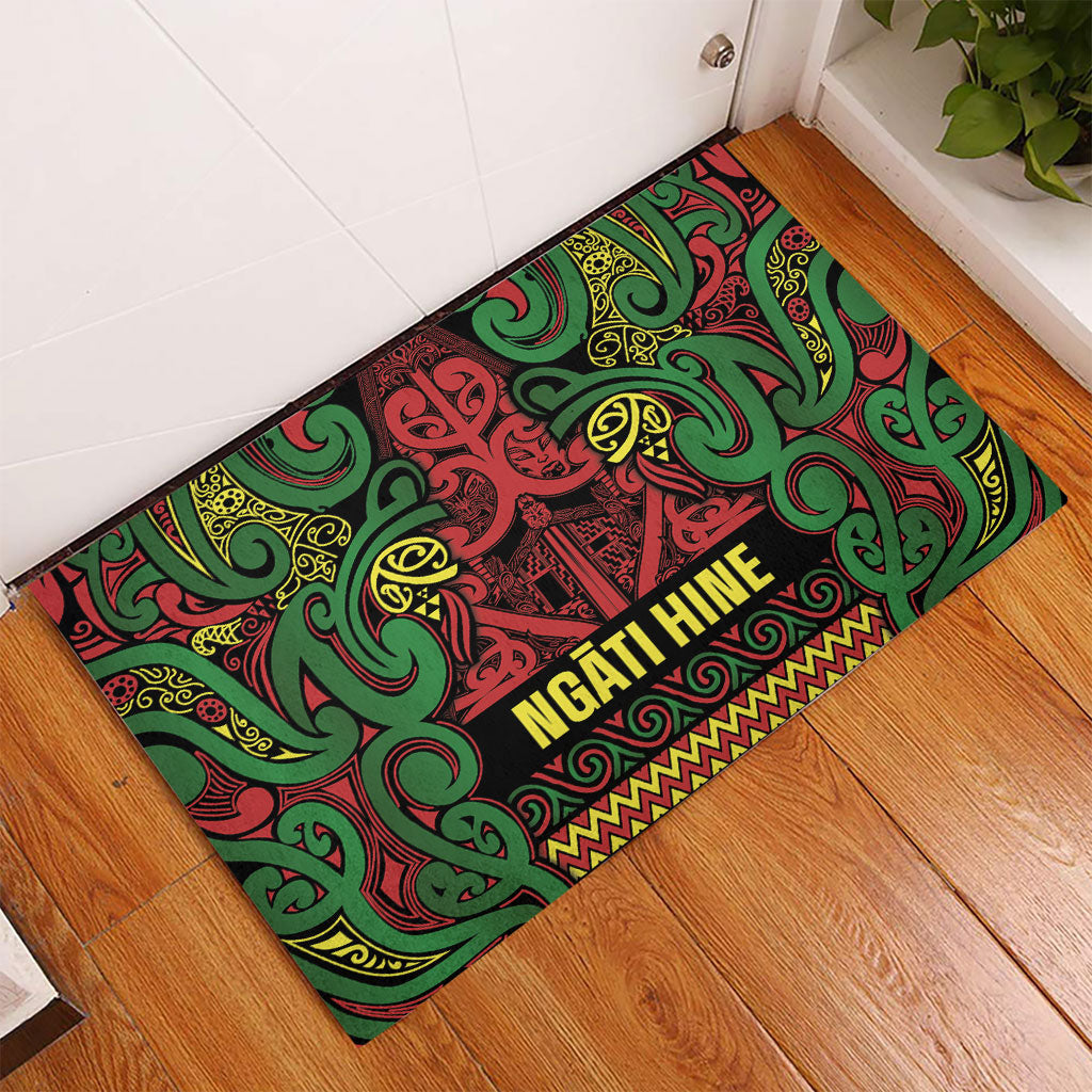 Aotearoa Iwi Ngati Hine Rubber Doormat Maori Wharenui House Tribal Pattern
