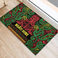 Aotearoa Iwi Ngati Hine Rubber Doormat Maori Wharenui House Tribal Pattern