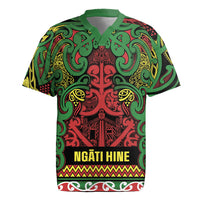 Aotearoa Iwi Ngati Hine Rugby Jersey Maori Wharenui House Tribal Pattern