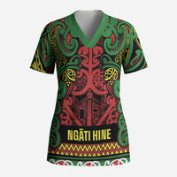 Aotearoa Iwi Ngati Hine Scrub Top Maori Wharenui House Tribal Pattern