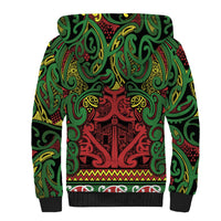 Aotearoa Iwi Ngati Hine Sherpa Hoodie Maori Wharenui House Tribal Pattern