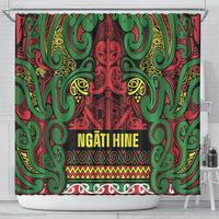 Aotearoa Iwi Ngati Hine Shower Curtain Maori Wharenui House Tribal Pattern
