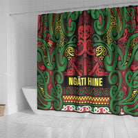 Aotearoa Iwi Ngati Hine Shower Curtain Maori Wharenui House Tribal Pattern