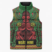 Aotearoa Iwi Ngati Hine Sleeveless Puffer Jacket Maori Wharenui House Tribal Pattern