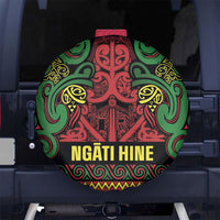 Aotearoa Iwi Ngati Hine Spare Tire Cover Maori Wharenui House Tribal Pattern
