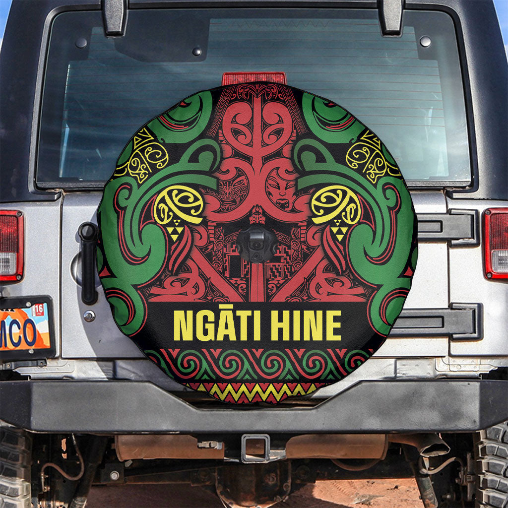 Aotearoa Iwi Ngati Hine Spare Tire Cover Maori Wharenui House Tribal Pattern