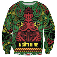 Aotearoa Iwi Ngati Hine Sweatshirt Maori Wharenui House Tribal Pattern