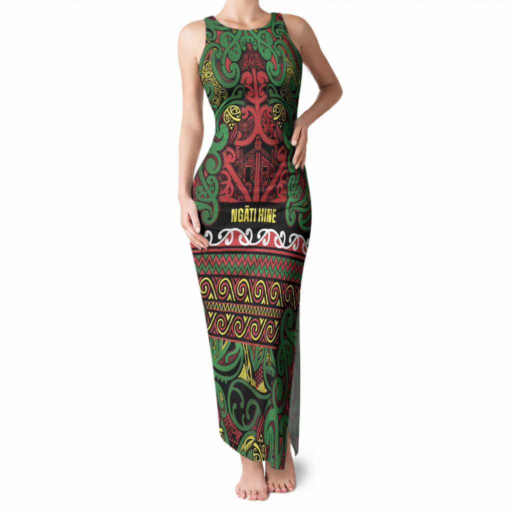 Aotearoa Iwi Ngati Hine Tank Maxi Dress Maori Wharenui House Tribal Pattern