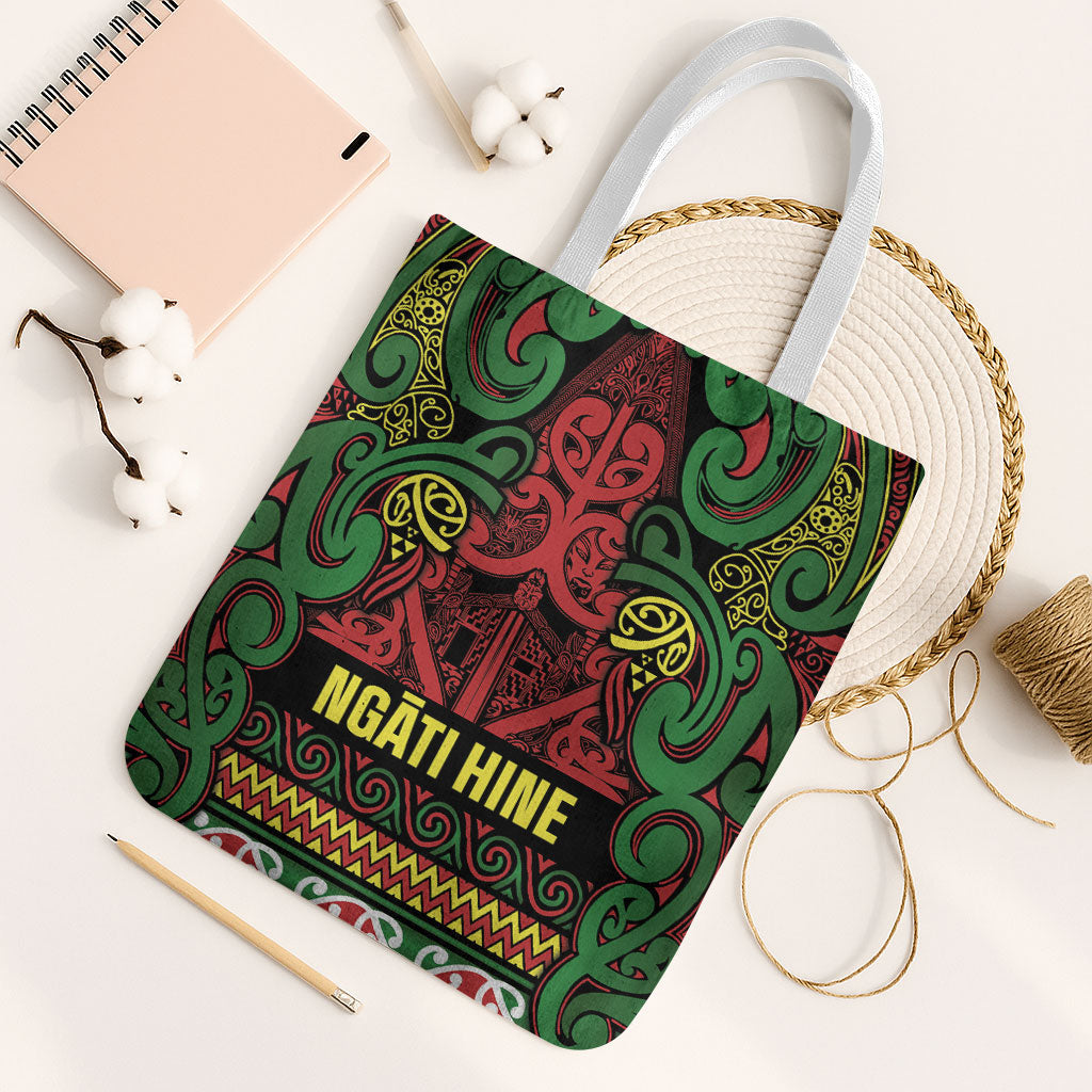 Aotearoa Iwi Ngati Hine Tote Bag Maori Wharenui House Tribal Pattern