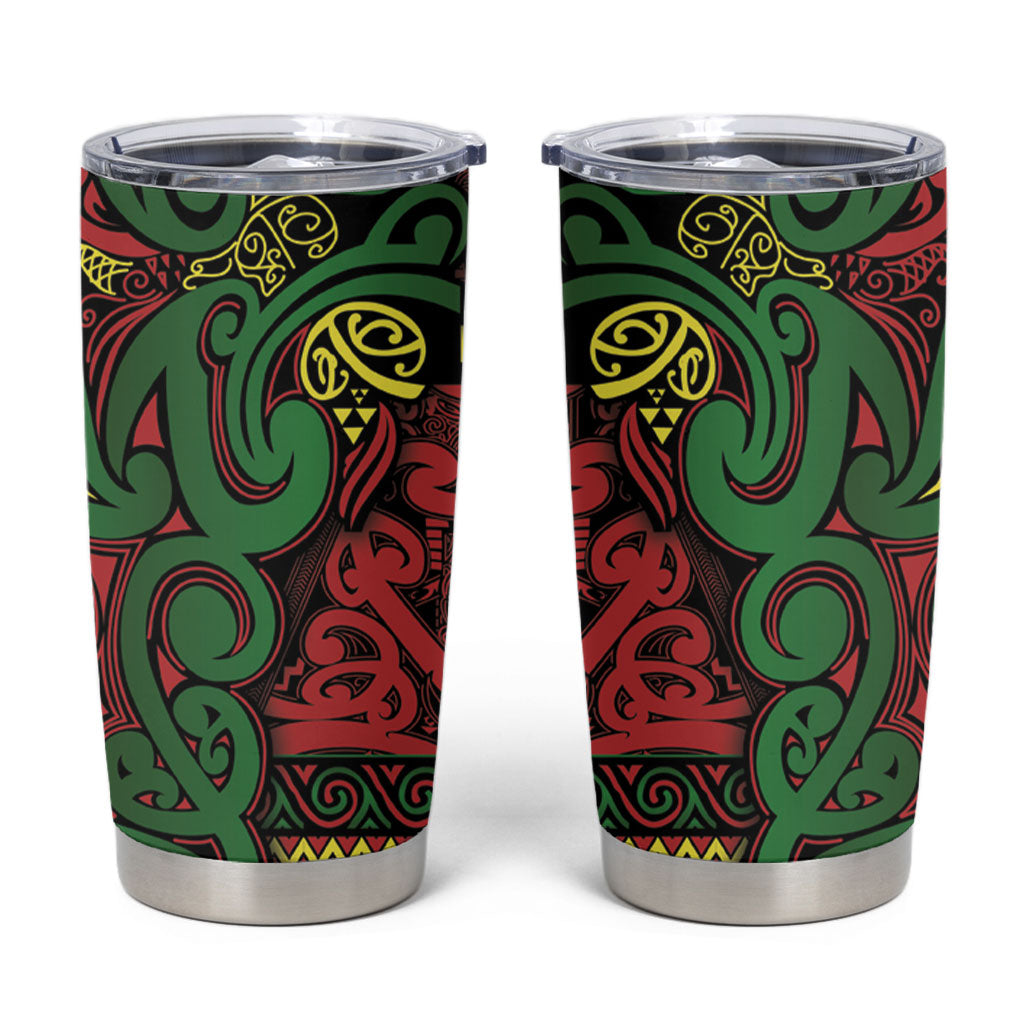 Aotearoa Iwi Ngati Hine Tumbler Cup Maori Wharenui House Tribal Pattern LT9 Deep Green - Polynesian Pride