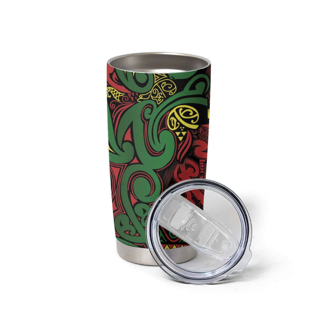 Aotearoa Iwi Ngati Hine Tumbler Cup Maori Wharenui House Tribal Pattern