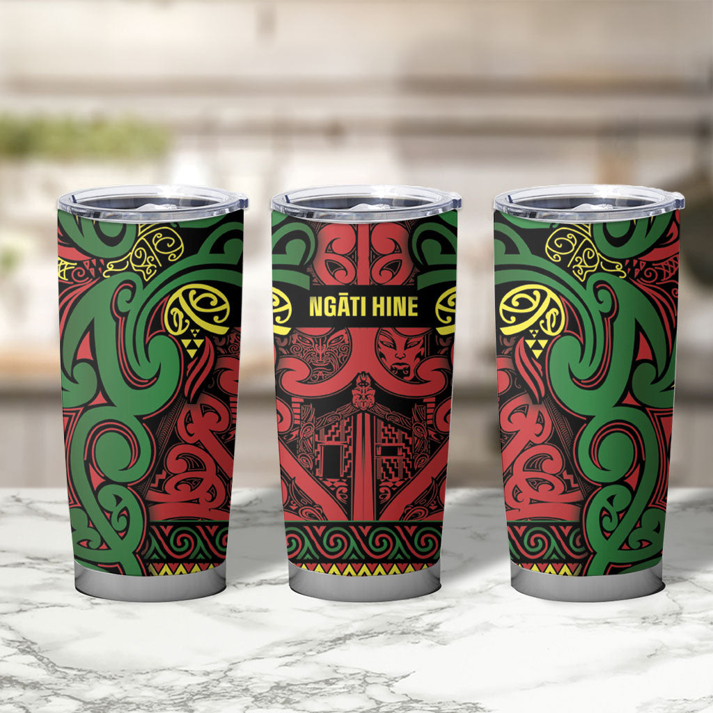 Aotearoa Iwi Ngati Hine Tumbler Cup Maori Wharenui House Tribal Pattern
