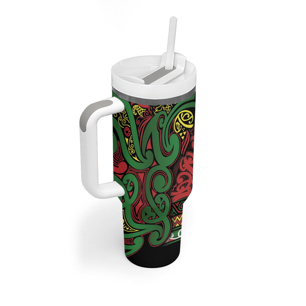 Aotearoa Iwi Ngati Hine Tumbler With Handle Maori Wharenui House Tribal Pattern