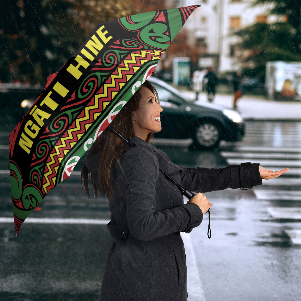 Aotearoa Iwi Ngati Hine Umbrella Maori Wharenui House Tribal Pattern